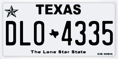 TX license plate DLO4335