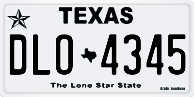 TX license plate DLO4345