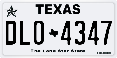 TX license plate DLO4347