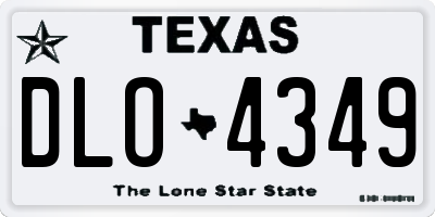 TX license plate DLO4349