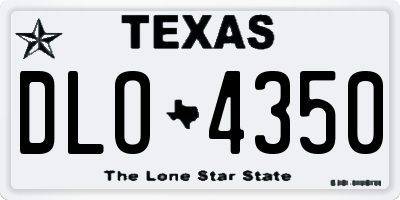 TX license plate DLO4350