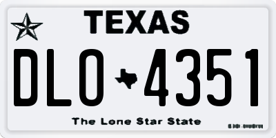 TX license plate DLO4351