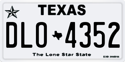 TX license plate DLO4352