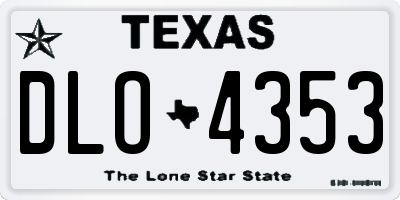 TX license plate DLO4353