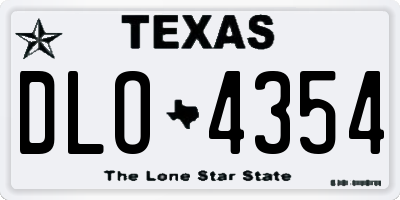 TX license plate DLO4354