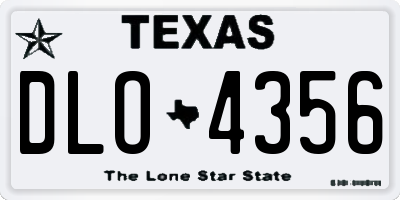 TX license plate DLO4356
