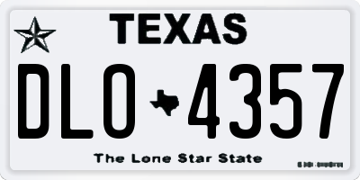TX license plate DLO4357