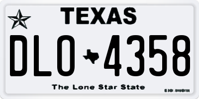 TX license plate DLO4358