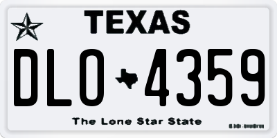 TX license plate DLO4359