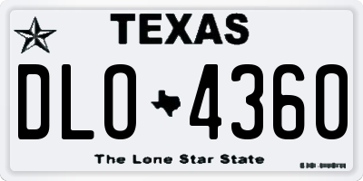 TX license plate DLO4360