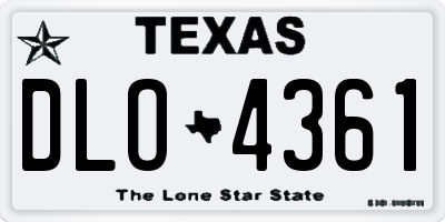TX license plate DLO4361