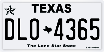 TX license plate DLO4365