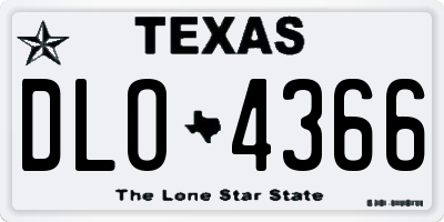TX license plate DLO4366