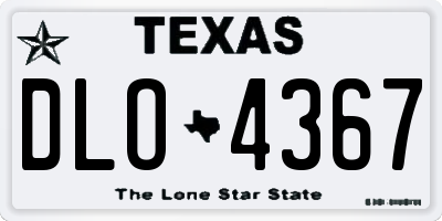 TX license plate DLO4367