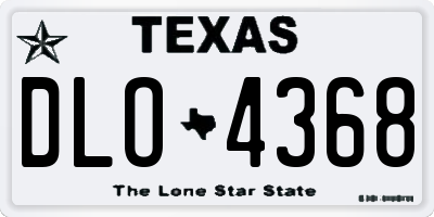 TX license plate DLO4368