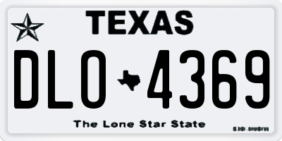 TX license plate DLO4369