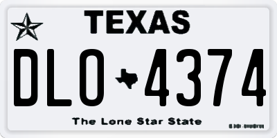 TX license plate DLO4374