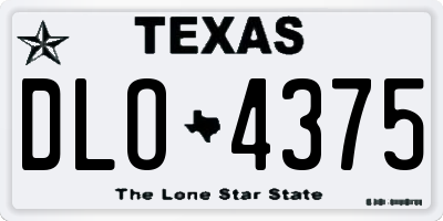 TX license plate DLO4375