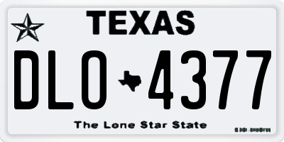 TX license plate DLO4377