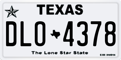 TX license plate DLO4378