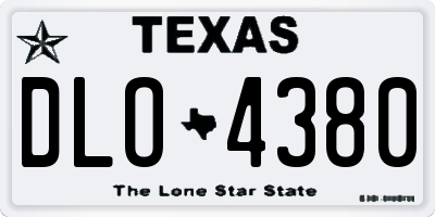 TX license plate DLO4380