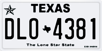 TX license plate DLO4381