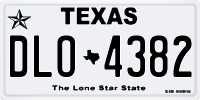 TX license plate DLO4382