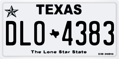 TX license plate DLO4383