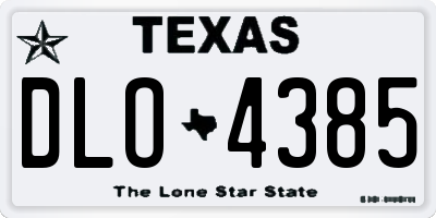 TX license plate DLO4385