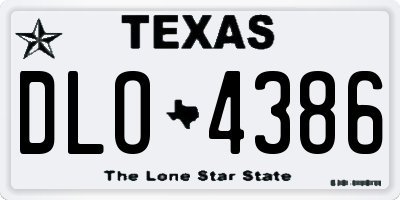 TX license plate DLO4386