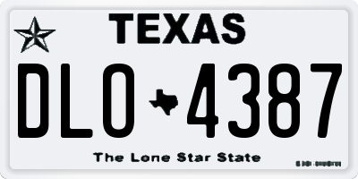 TX license plate DLO4387