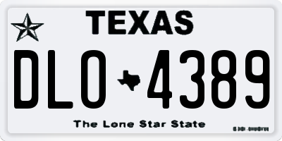 TX license plate DLO4389
