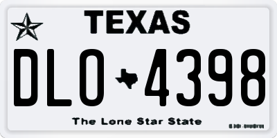 TX license plate DLO4398