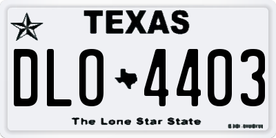 TX license plate DLO4403