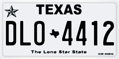 TX license plate DLO4412