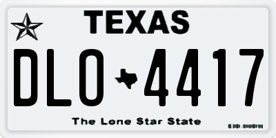 TX license plate DLO4417