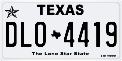 TX license plate DLO4419