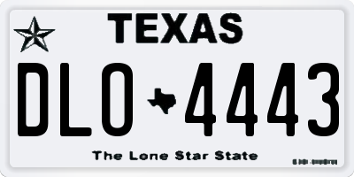 TX license plate DLO4443