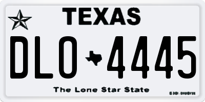 TX license plate DLO4445