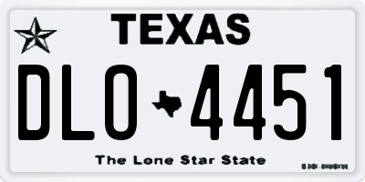 TX license plate DLO4451