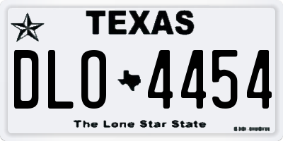 TX license plate DLO4454