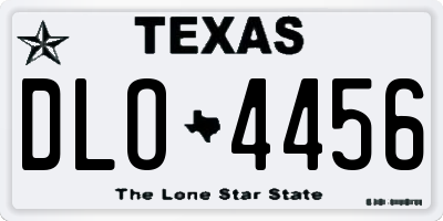 TX license plate DLO4456