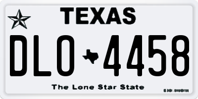 TX license plate DLO4458