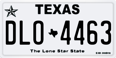 TX license plate DLO4463