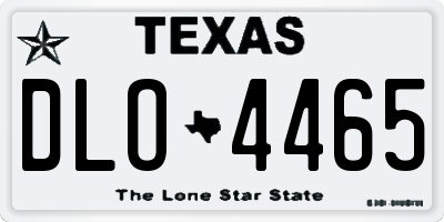 TX license plate DLO4465