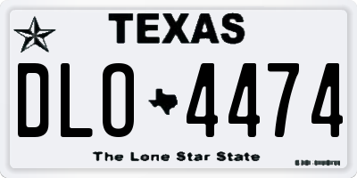 TX license plate DLO4474