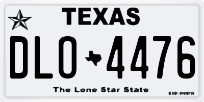 TX license plate DLO4476