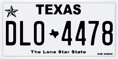 TX license plate DLO4478