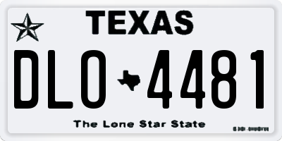 TX license plate DLO4481
