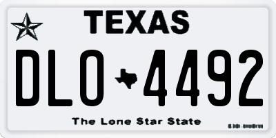 TX license plate DLO4492